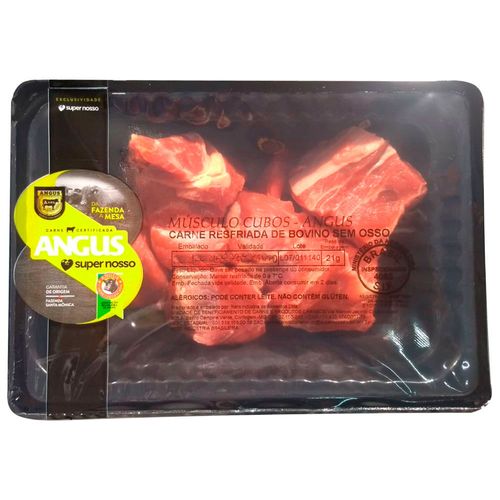 Músculo Bovino Angus Super Nosso Em Cubos Resfriado 1Kg