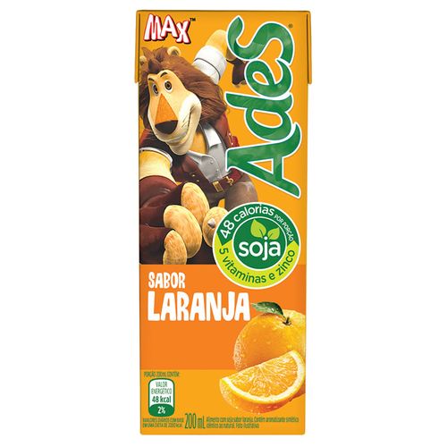 Bebida À Base De Soja Laranja Ades Caixa 200ml