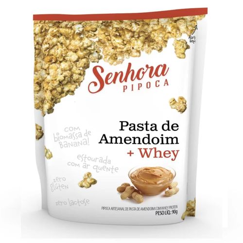 Pipoca Doce Senhora Pipoca Whey e Pasta de Amendoim 90g