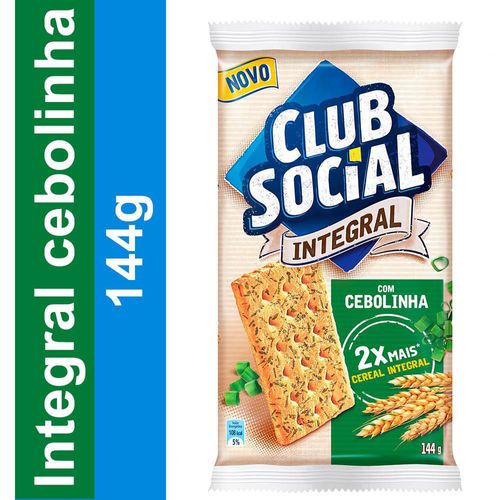 Biscoito CLUB SOCIAL Integral com Cebolinha 6 Unidades 144g