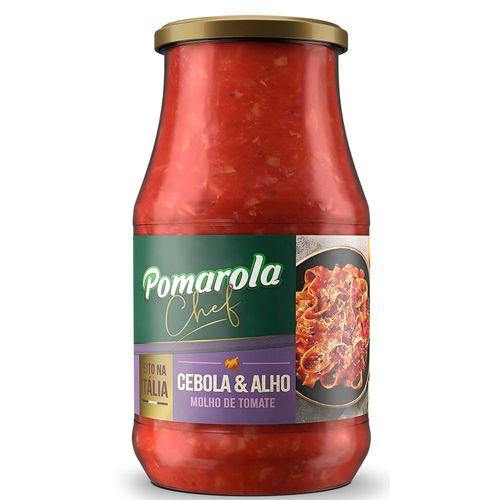 Molho de Tomate com Cebola e Alho Pomarola Chef Vidro 420g