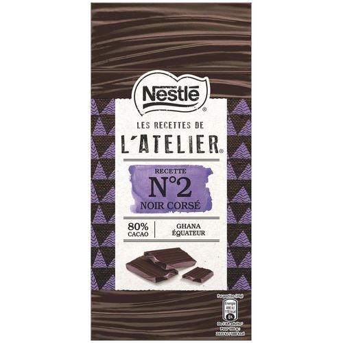 Chocolate Nestlé Les Recettes De L'Atelier N°2 Dark Intenso 80% Cacau 100g