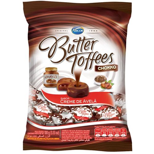 Bala Butter Toffees Chokko Avelã 100g
