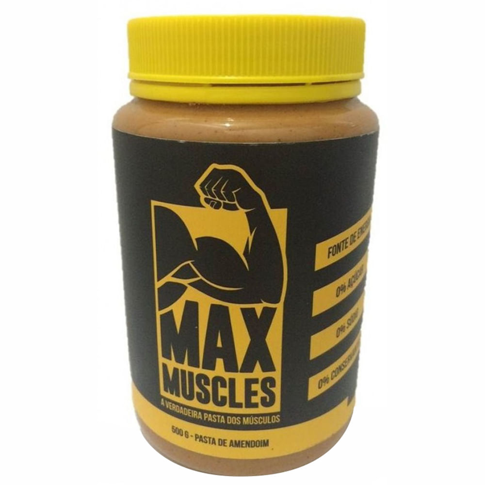 Pasta de Amendoim Max Muscles Tradicional Pote 500g - Supernosso
