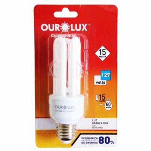 Lâmpada Eletrônica Ourolux 3U 15W 127V Unidade