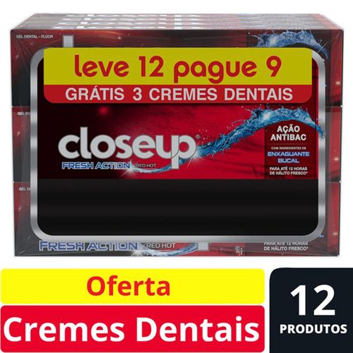 Creme Dental em Gel Closeup Fresh Action Red Hot Leve 12 Pague 9 90g
