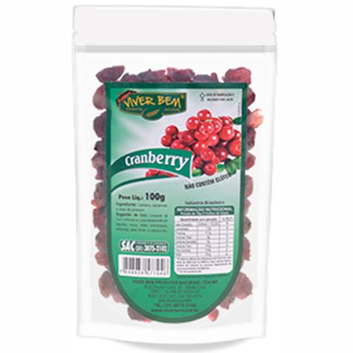 Cranberry Desidratado Viver Bem Pacote 100g