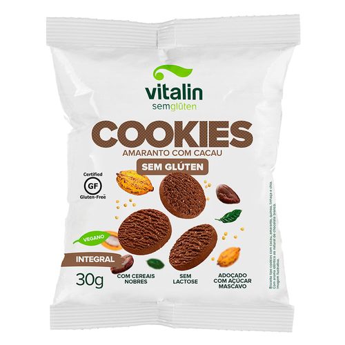 Cookie Integral Vitalin sem Glúten Amaranto com Cacau 30g