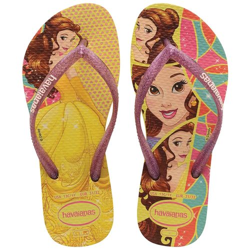 Sandálias Havaianas Kids Slim Princess Amarelo Banana Nº 33 / 34 Par