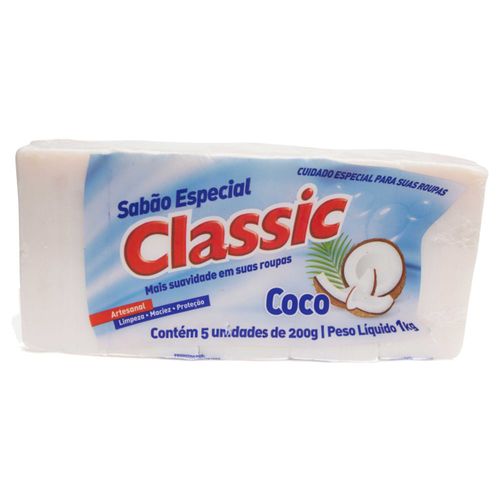 Sabão de Coco em Barra Classic 200g com 5 Unidades