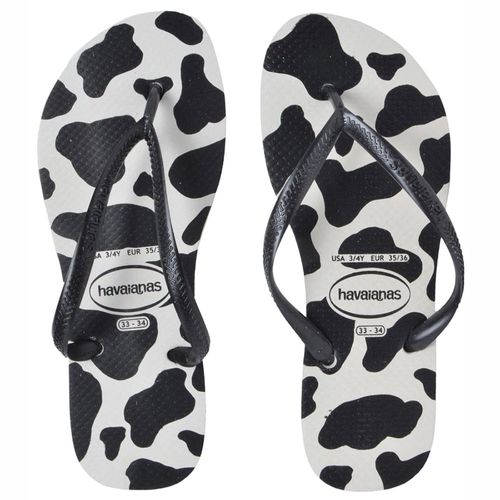 Sandália Havaianas Slim Animals Branco e Preto Nº 33 / 34 Par