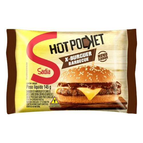 Sanduíche Congelado X-Burguer Barbecue Sadia Hot Pocket 145g