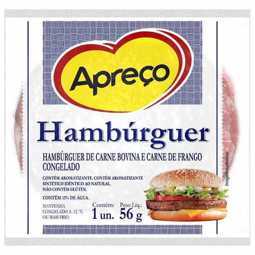 Carne de Hambúrguer Misto Apreço 56g