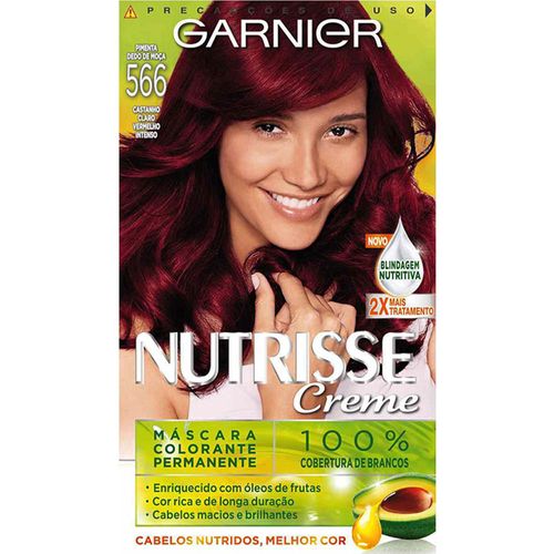 Tintura Permanente Garnier Nutrisse Máscara Kit 566 Vinho