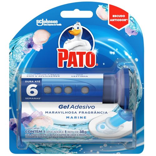 Desodorizador Sanitário Pato Gel Adesivo Aplicador + Refil Marine 1 unidade