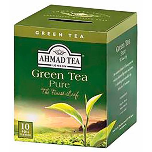 Chá Verde Pure Ahmad Tea London Caixa 20g 10 Unidades