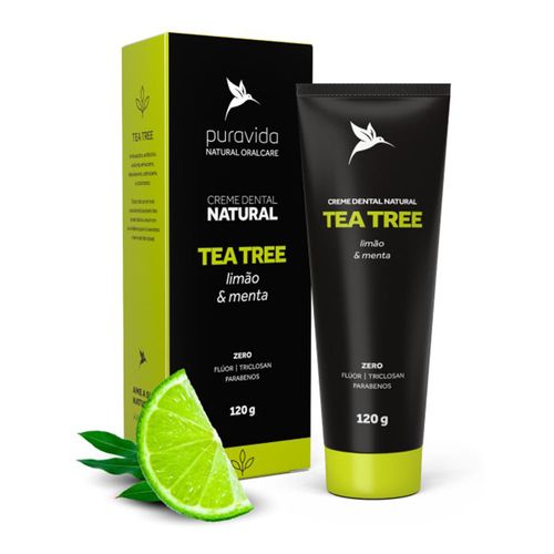 Creme Dental Pura Vida Natural Tea Tree Limão e Menta 120g