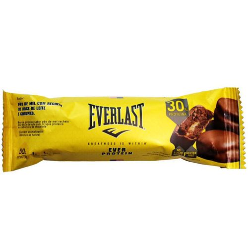 Barra de Proteína Everlast Pão de Mel com Recheio de Doce de Leite e Crispies 50g