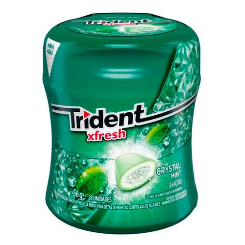 Goma De Mascar Menta Zero Açúcar Trident Xfresh Pote 56g 28 Unidades