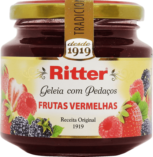 Geleia Ritter tradicional com pedaços de frutas vermelhas 310g vidro