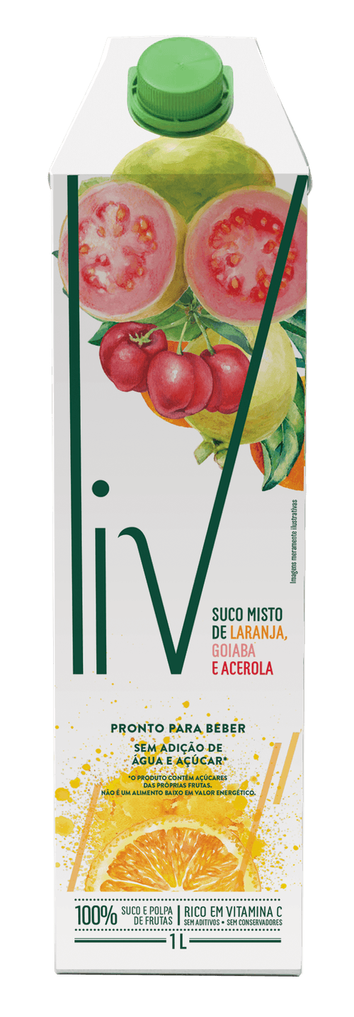 Suco Misto de Laranja/Goiaba/Acerola Liv Tetra Pak 1l