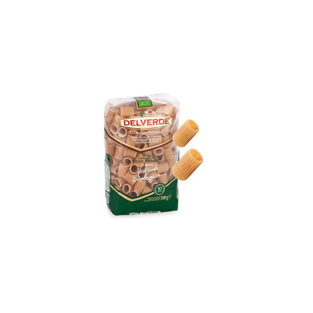 Massa Italiana Delverde Integral Messi Rigatoni Pacote 500 g