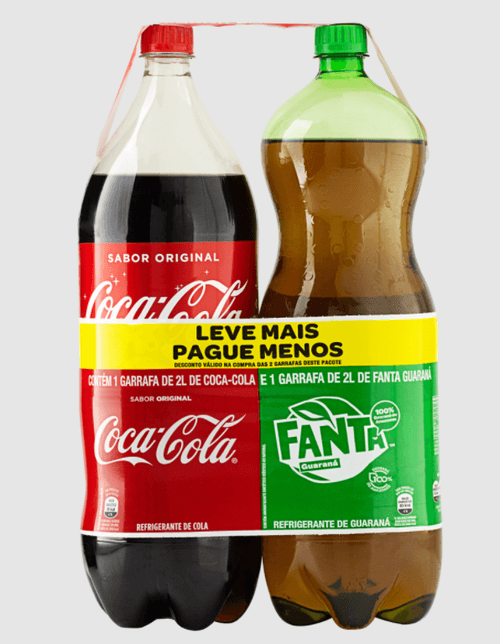 Kit Refrigerante Coca-Cola Original + Fanta Guaraná 2L Cada Leve Mais Por Menos