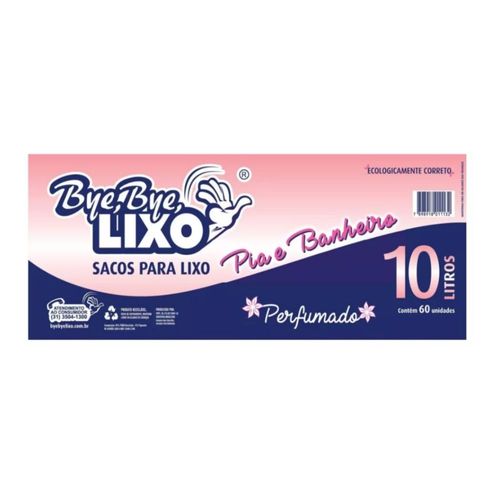 Saco de Lixo Bye Bye Lixo Perfumado para Pia ou Banheiro 60 Unidades