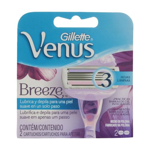 Carga de Aparelho para Depilar Gillette Venus Breeze 2 Unidades