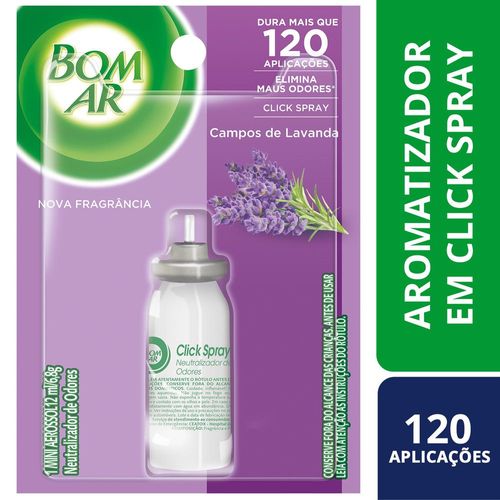 Bom Ar Air Wick Aromatizador Click Spray Refil Campos de Lavanda 12ml