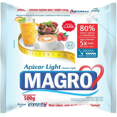 Açúcar Lowçucar Light Magro Sem Glúten Pacote 500g