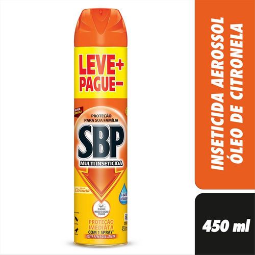 Inseticida SBP Multi Inseticida Aerosol Citronela 300 ml Grátis 150 ml