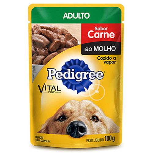 Alimento para Cães Adultos Pedigree de Carne ao Molho Sachê 100 g