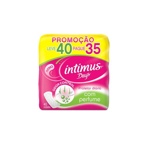 Protetor Diário Intímus Days Sem Abas Com Perfume Leve 40 Unidades Pague 35 Unidades