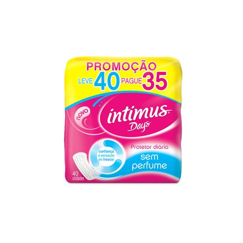 Protetor Diário Intimo Days sem Perfume sem abas Pague 35 unidades e leve 40 unidades
