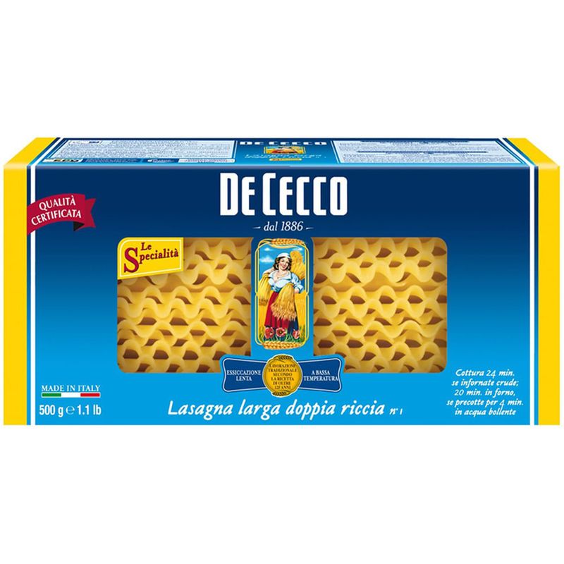 Massa-Italiana-De-Cecco-Grano-Duro-Lasagna-500g