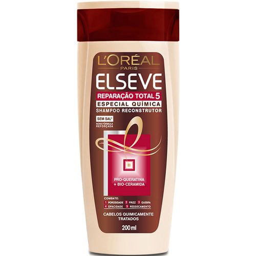 Shampoo Reconstrutor Loréal Paris Elseve Reparação Total 5 Especial Química Frasco 200ml