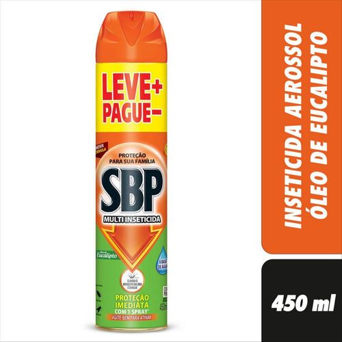 SBP Multi Inseticida Aerossol Óleo de Eucalipto 450ml Leve+ Pague-