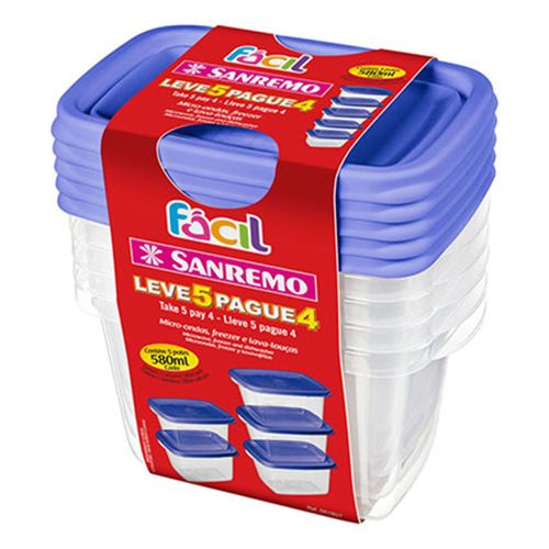 Conjunto de Potes Sanremo 580 ml Leve 5 Pague 4