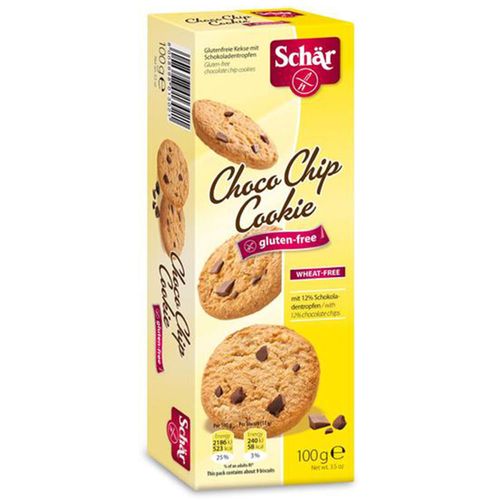 Cookies Italiano Schar Com Gotas De Chocolate Sem Glúten Caixa 100g