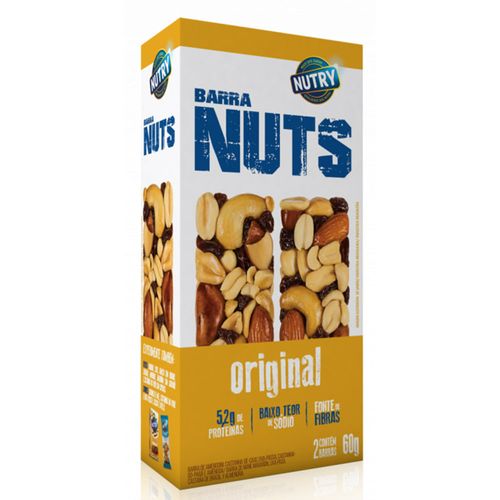 Barra Nuts Nutry Original Caixa 60 g com 2 Unidades