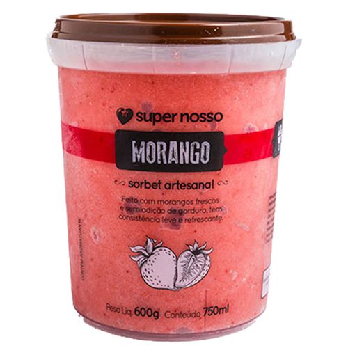 Sorbet Gourmet Super Nosso Morango 750 ml