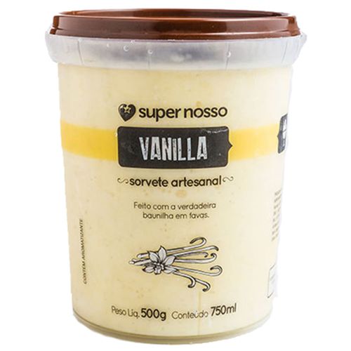 Sorvete Gourmet Super Nosso Sabor Baunilha em Favas 750ml