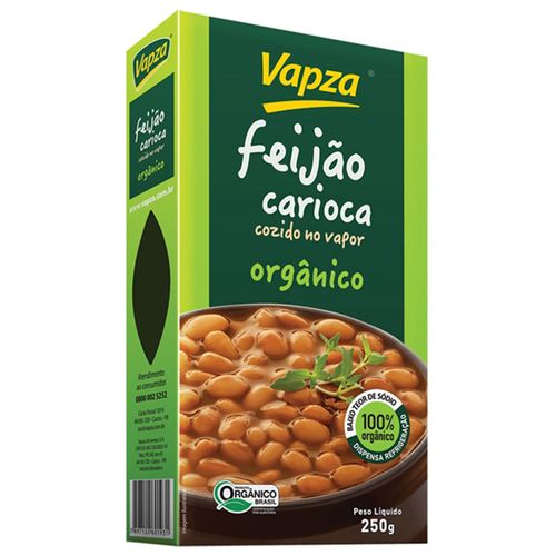 Feijão Carioca Orgânico Vapza Cozido no Vapor 250g