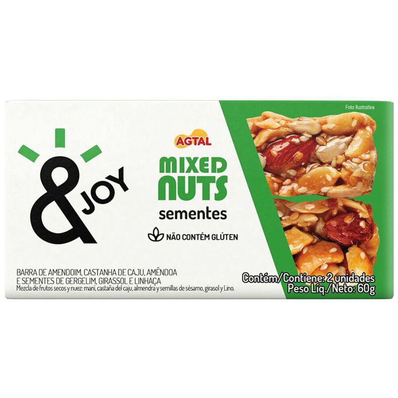 Barra-Mixed-Nuts-Agtal--Joy-Sementes-Caixa-60-g-com-2-Unidades