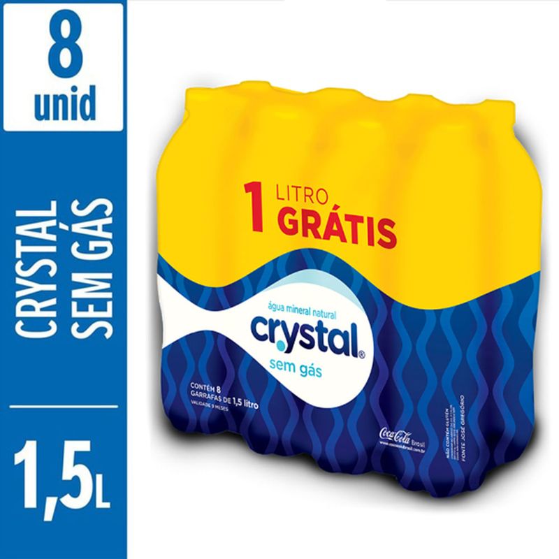 Agua-Mineral-Crystal-Sem-Gas-15L-Pack-com-8-Unidades-Gratis-1L