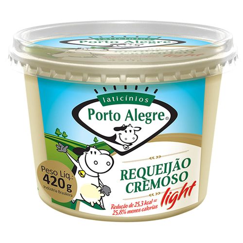 Requeijão Cremoso Porto Alegre Light Pote 420 g