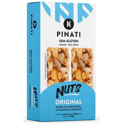 Barra de Nuts Pinati Original Vegana Sem Glúten 30g com 2 Unidades