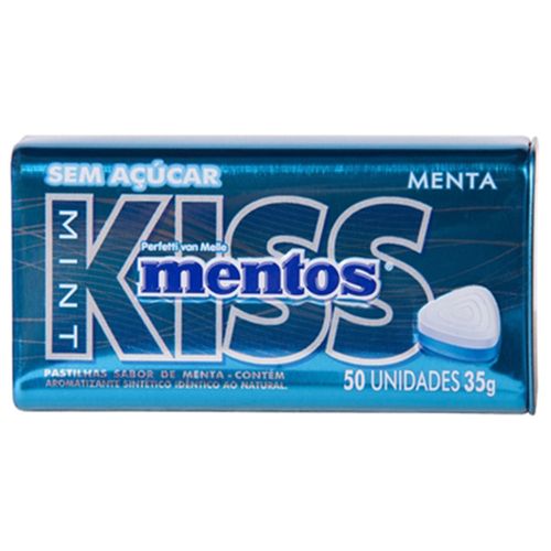 Pastilha Mentos Kiss Menta 35g com 50 Unidades