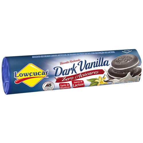 Biscoito Recheado Lowçúcar Zero Açúcar Dark Vanilla 120 g